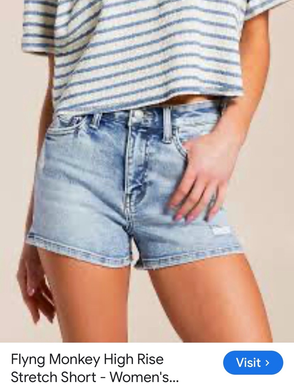 Flying Monkey Light Wash High-Rise Denim Shorts